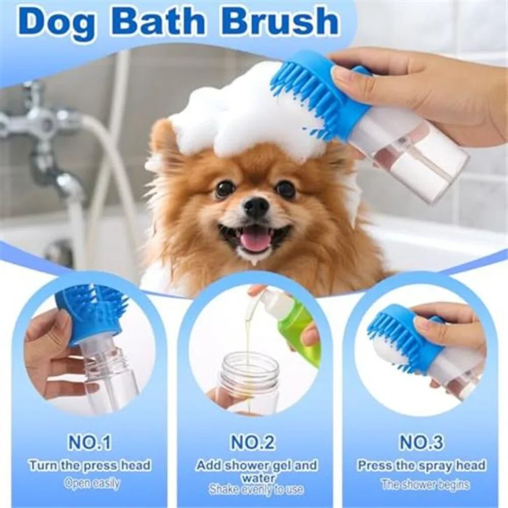 Dog Bath Brush Scrubber Kit,Pet Shower Washing Brush Bathing Supplies